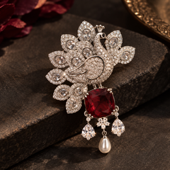 Rakta Mayura Brooch