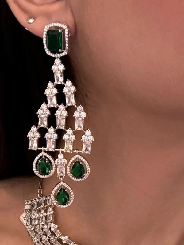 Emerald Cascade Diamond Necklace Set