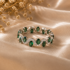 Emerald Wave Eternity Ring