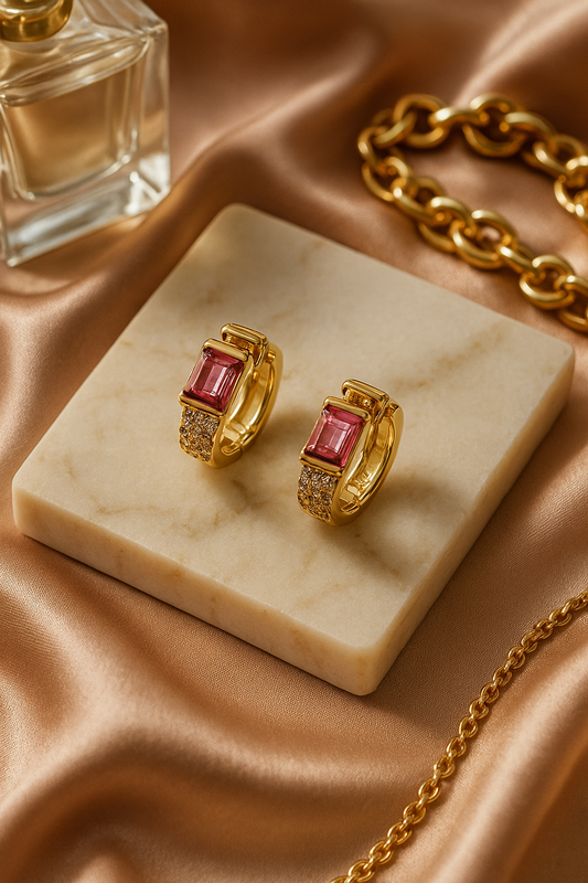 Rosa Prism Luxe Hoop Earrings