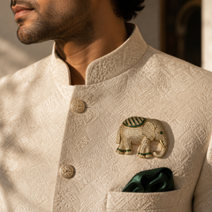 The Royal Emerald Elephant Brooch