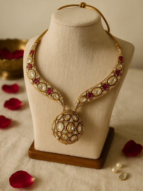 Rajmohini Kundan Polki Necklace Set