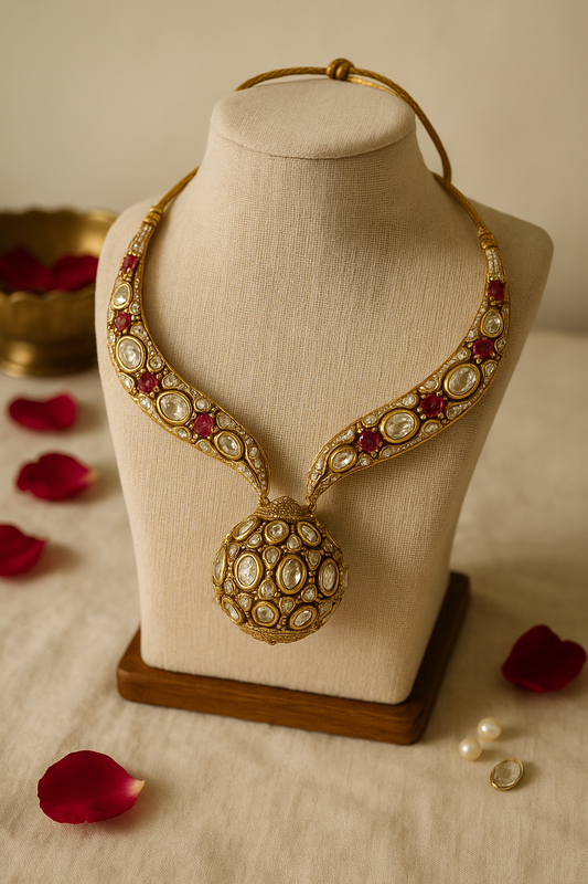 Rajmohini Kundan Polki Necklace Set