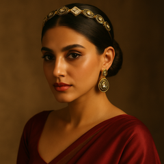 Heritage Kundan & Pearl Statement Headband