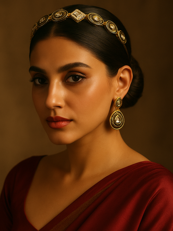 Heritage Kundan & Pearl Statement Headband
