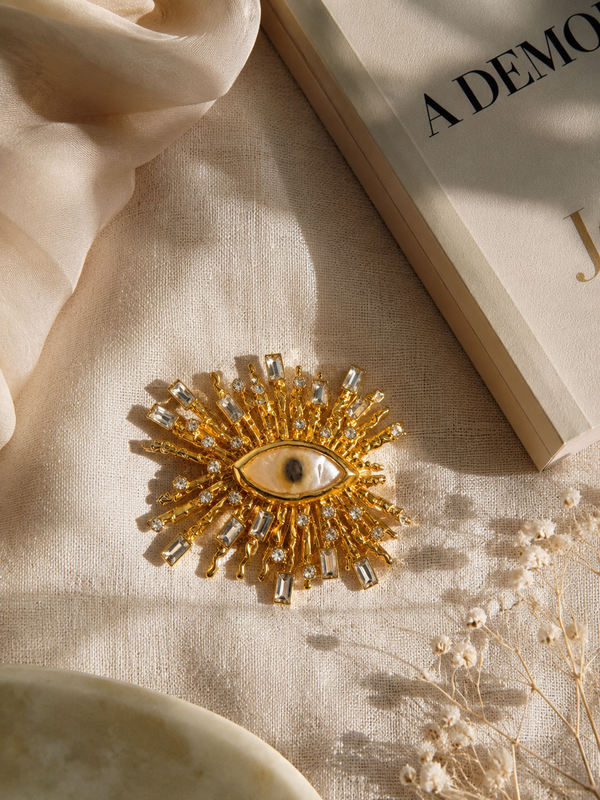 Radiant Celestial Evil Eye Brooch