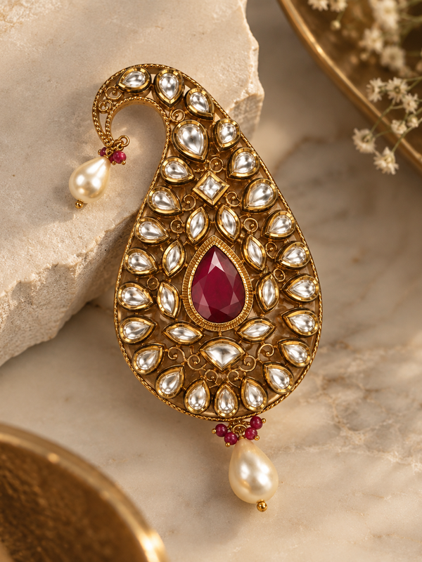 Aariz Ruby Kundan Men’s Kalgi