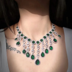 Emerald Empress Diamond Necklace Set