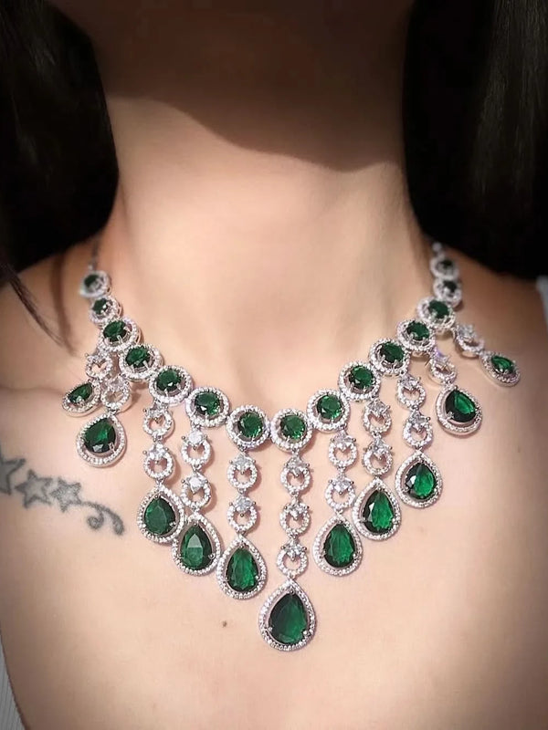 Emerald Empress Diamond Necklace Set