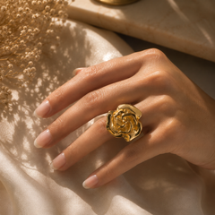 Rosalia Sculpted Rose Ring