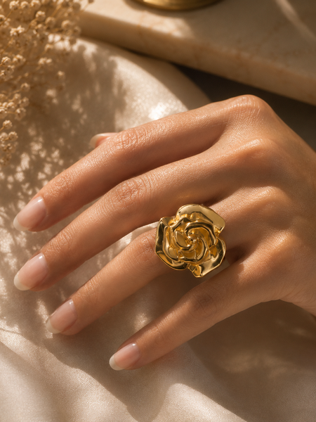 Rosalia Sculpted Rose Ring