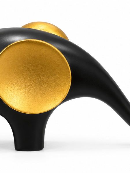 Noir & Gold Serenity Elephant Sculpture