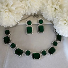 Imperial Emerald Diamond Necklace Set