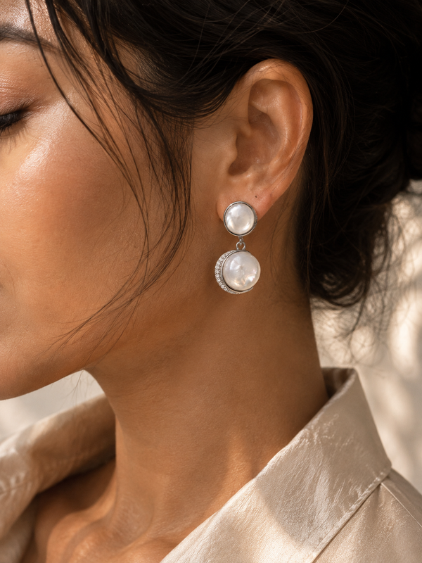 Selene Mother of Pearl Drop Earrings