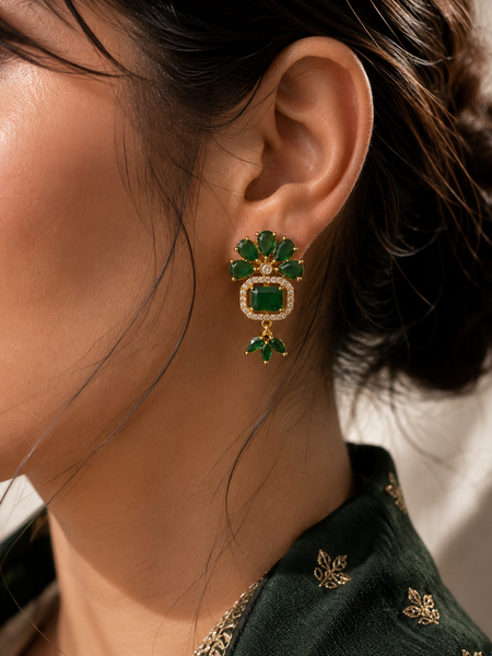 Aaranya Emerald Drop Earrings
