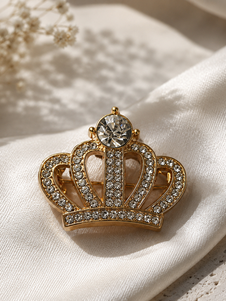 Royal Crest Crown Brooch