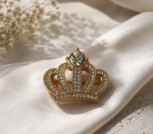 Royal Crest Crown Brooch
