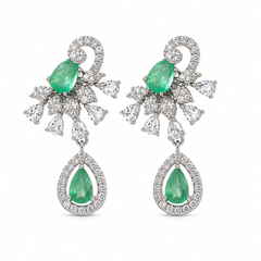 Evara Mint Crystal Drop Earrings