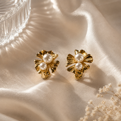 Fleur Pearl Statement Stud Earrings