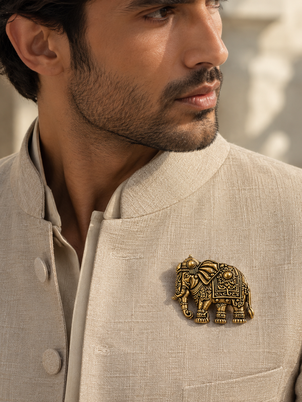 Gajraj Heritage Elephant Brooch