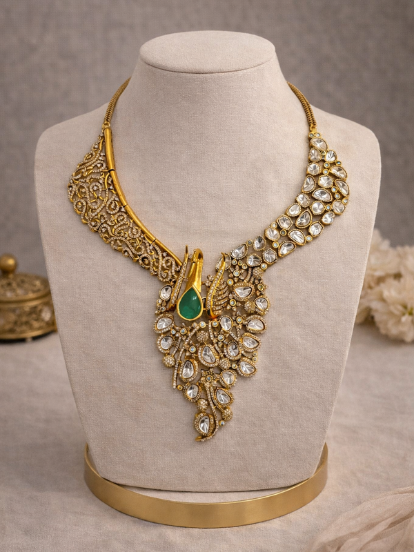 Emerald Peacock Heritage Necklace Set