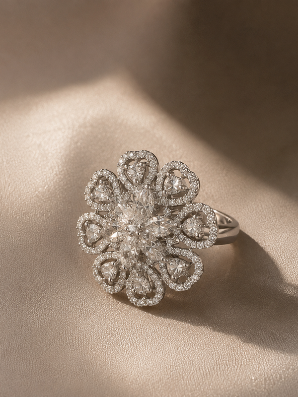 Diamond Bloom Statement Ring