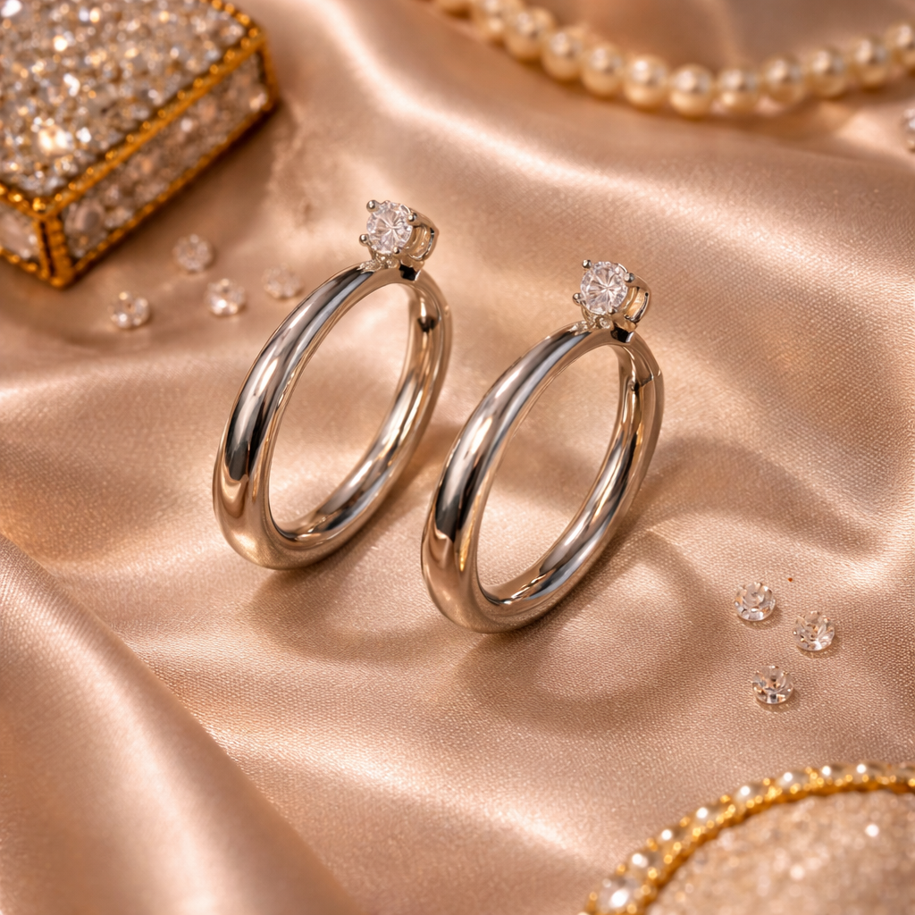 Celeste Double Crystal Hoop Earrings – Gold