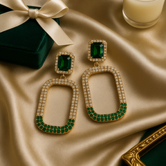 Emerald Aura Drop Earrings