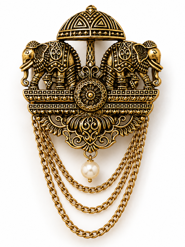 Rajvansh Royal Elephant Brooch