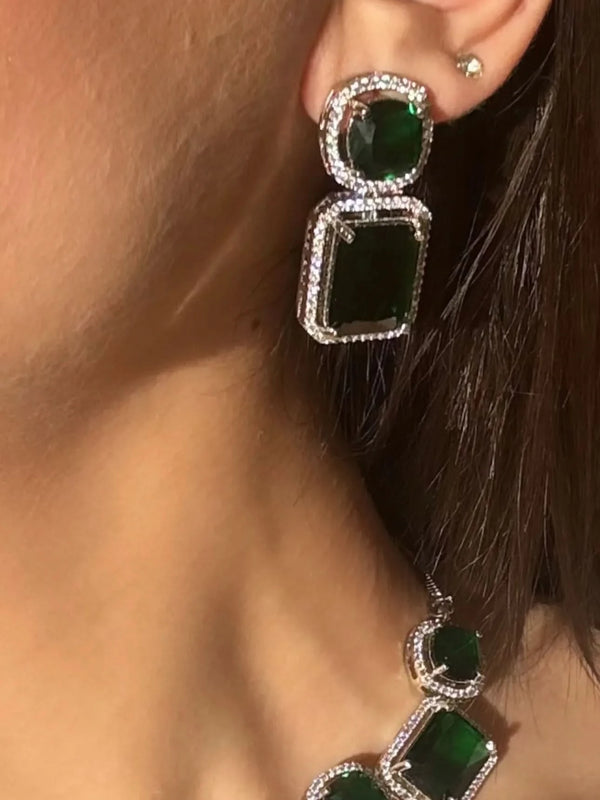 Imperial Emerald Diamond Necklace Set