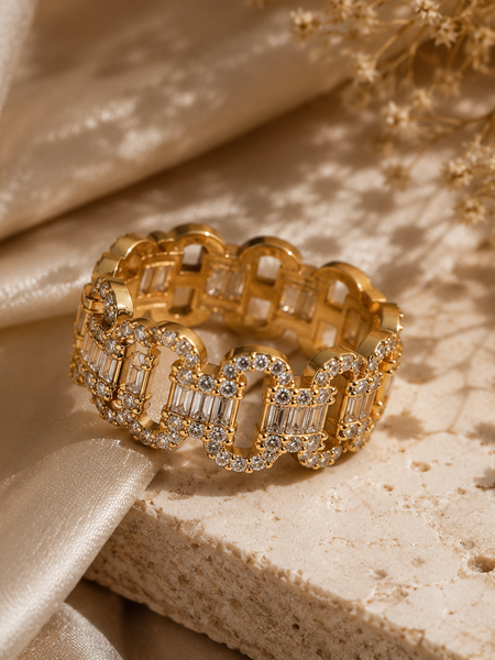Riviera Link Crystal Band Ring
