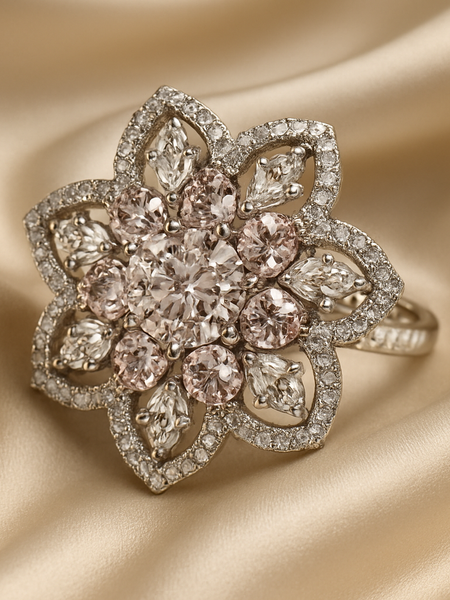 RosŽ Radiance Floral Statement Ring