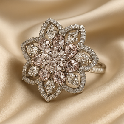RosŽ Radiance Floral Statement Ring