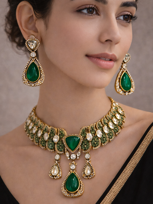 Emerald Noor Heritage Choker Set