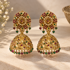 Rajkumari Navratan Jhumka Earrings