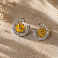 Ziya Yellow Bloom Studs
