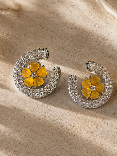 Ziya Yellow Bloom Studs
