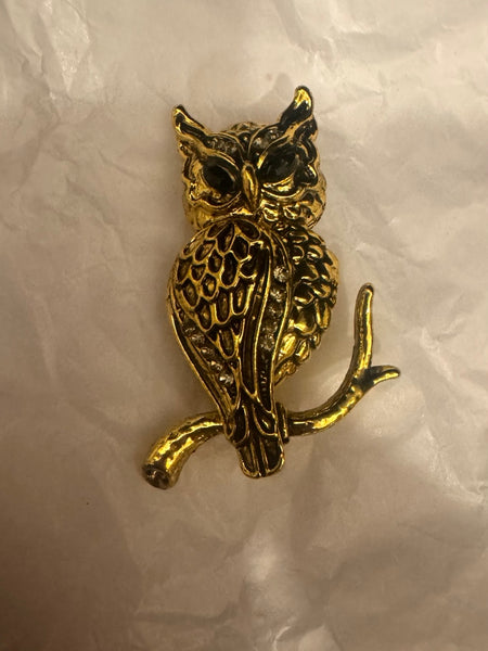Midnight Owl Statement Brooch