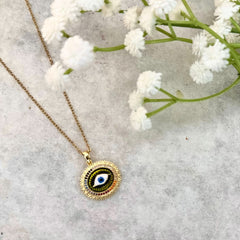 Multi-Colour Evil Eye Pendant Necklace