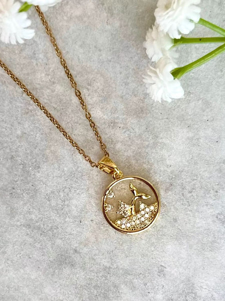 Gold Fish Pendant Necklace