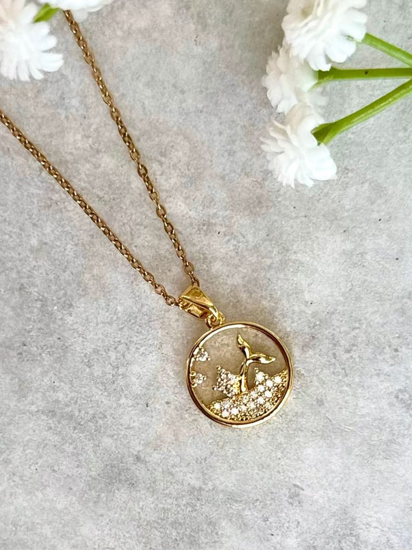 Gold Fish Pendant Necklace