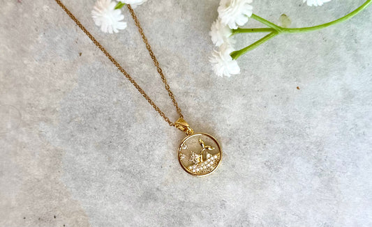 Gold Fish Pendant Necklace