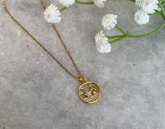Gold Fish Pendant Necklace