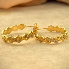 Zigzag Gold Hoop Earrings