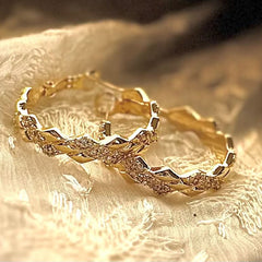 Zigzag Gold Hoop Earrings