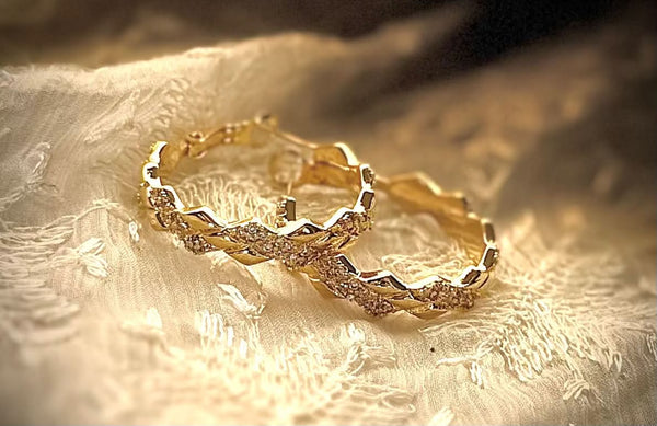 Zigzag Gold Hoop Earrings