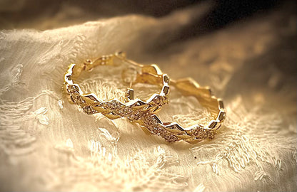 Zigzag Gold Hoop Earrings