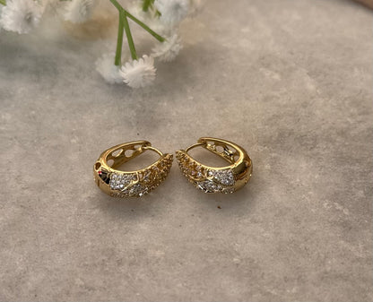 Gold Diamond Mini Hoop Earrings