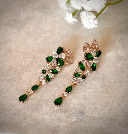 Emerald & Diamond Drop Earrings