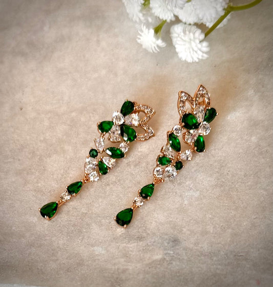 Emerald & Diamond Drop Earrings